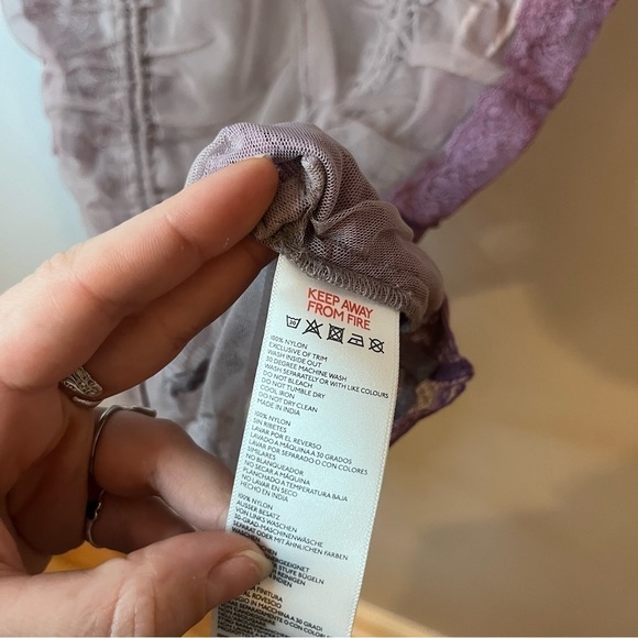 Urban Outfitters UO Marina Sheer Ruched Monochromatic Purple Mini Dress M NWT - Picture 12 of 16